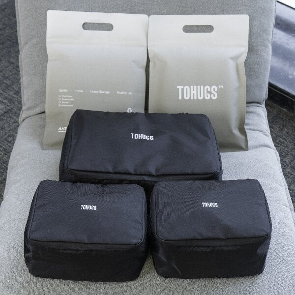 Tohugs BioShield Antibacterical Storage Bag, 3 pcs (1 x Medium, 2 x Small) - Store it Clean, Germs Stay Unseen!