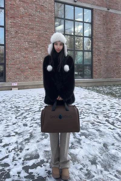 Glamour in the Snow: My Shoekong Halo Bag in Cocoa Brown